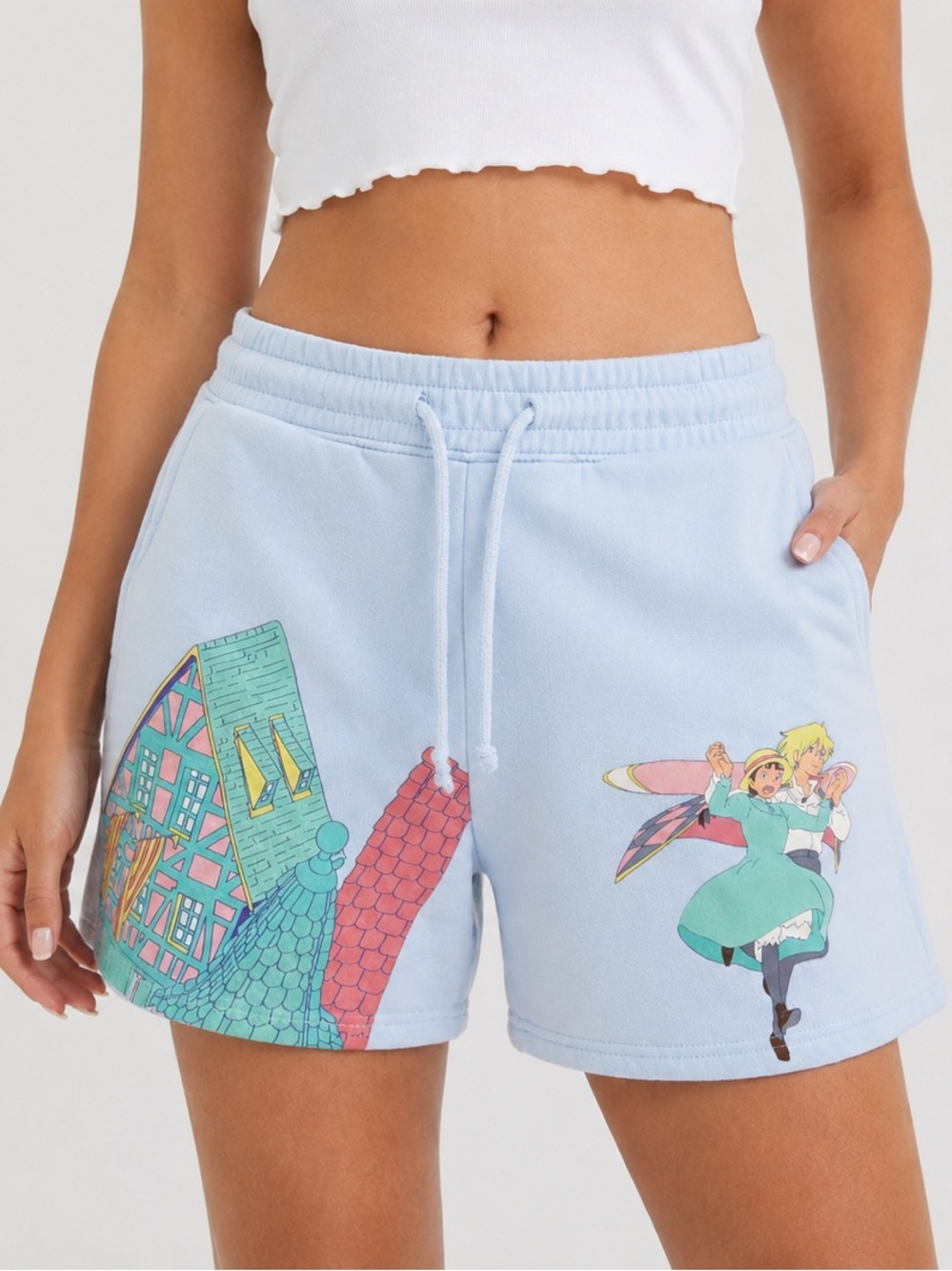 Studio Ghibli Howl’s Moving Castle Fleece Lounge Shorts Size Small